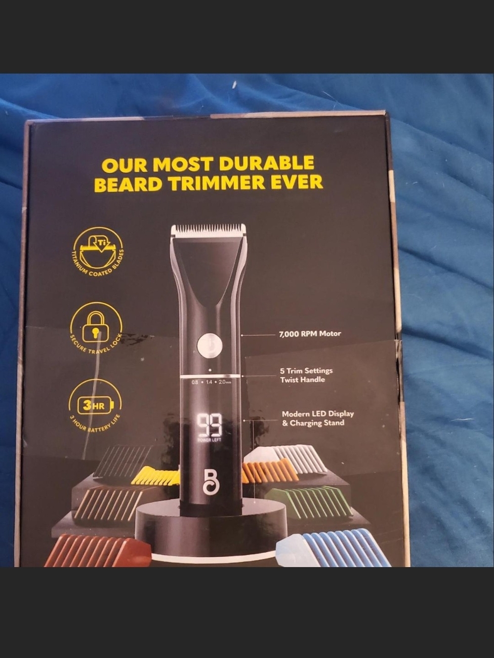 Durable Black Beard Trimmer with LED Display